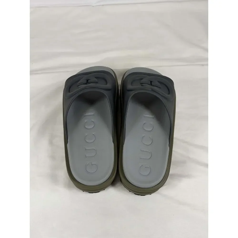 Gucci Interlocking G Slide 'Dark Grey. Khaki' SZ 6.5 SPB JA-368397